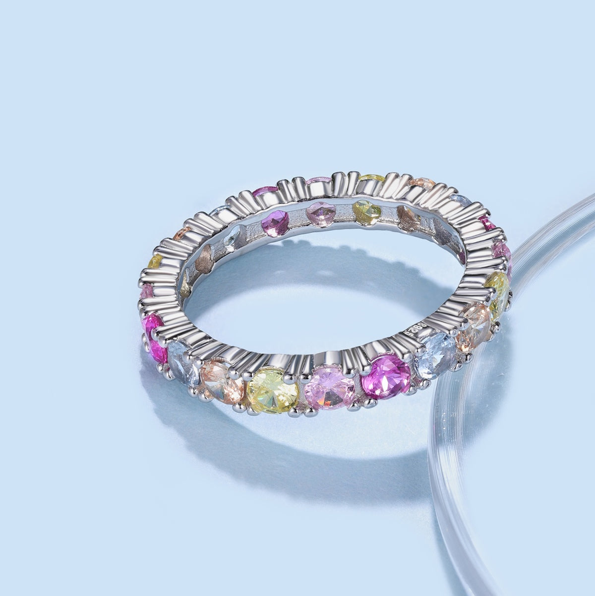 [Royal Jewellery]Dazzling Lustrous Round Cut Tennis Ring