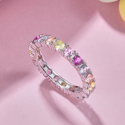 [Royal Jewellery]Dazzling Lustrous Round Cut Tennis Ring