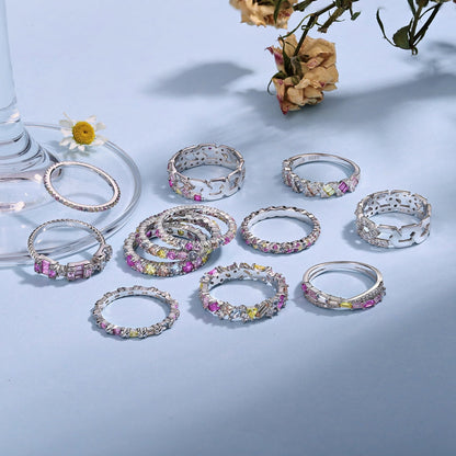 [Royal Jewellery]Dazzling Lustrous Round Cut Tennis Ring