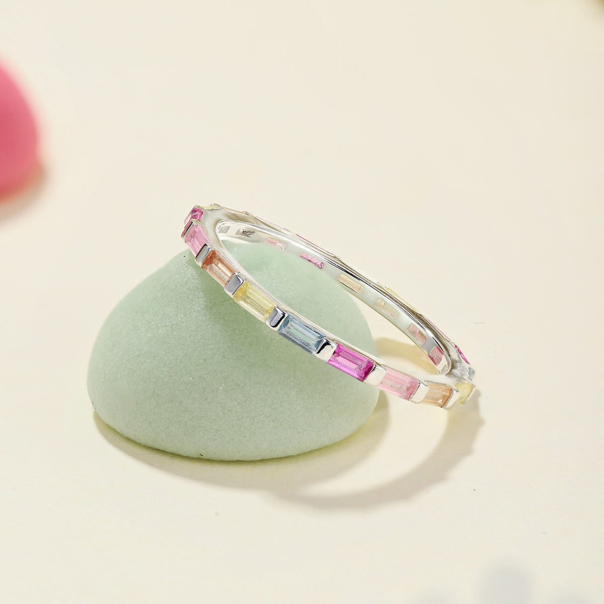 [Royal Jewellery]Exquisite Multicolored Emerald Cut Daily Ring