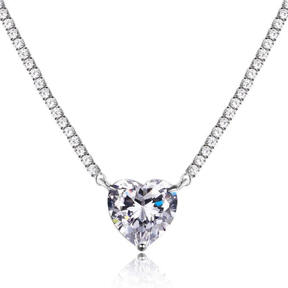 [Royal Jewellery]8.0 Carat Versatile Colorful Sweet Heart-Shaped Tennis Necklace