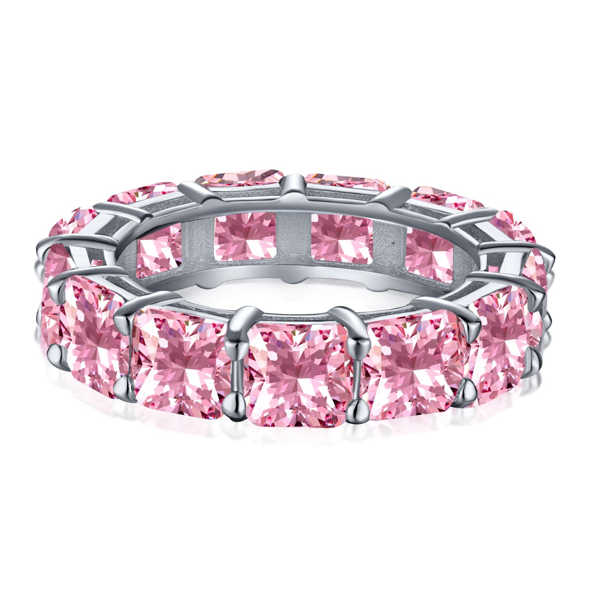 [Royal Jewellery]Elegant Princess Cut Tennis Ring