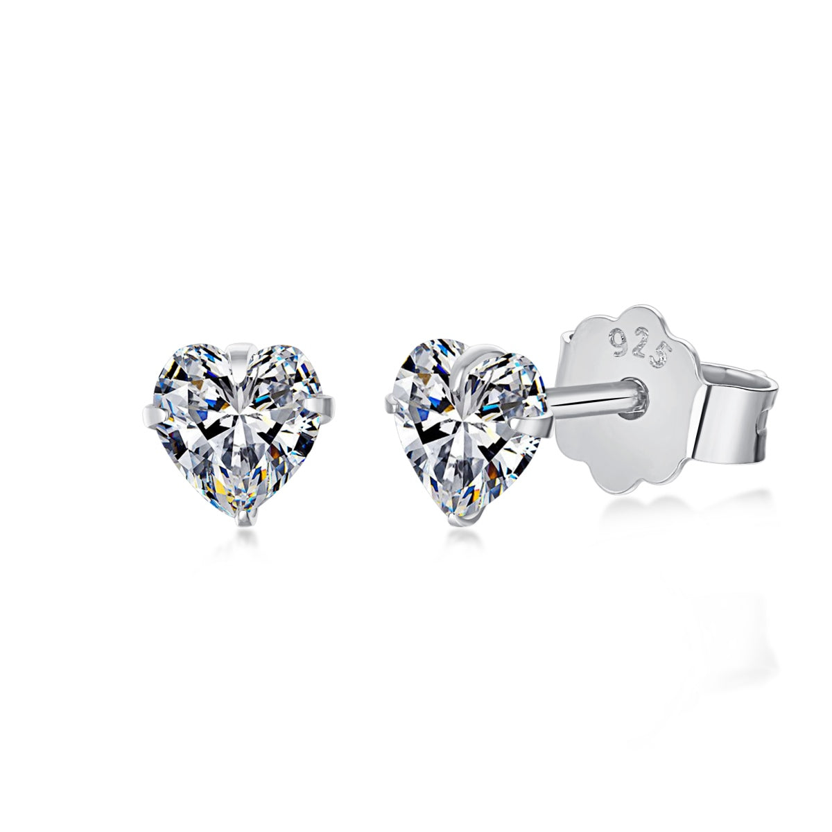 [Royal Jewellery]Sparkling Heart Shaped Simple Earrings