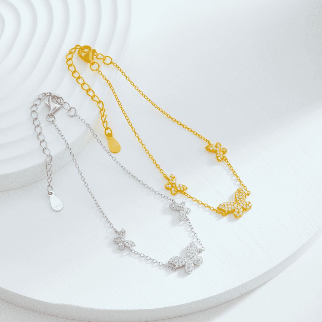 [Royal Jewellery]Delicate Butterfly Pendant Bracelet