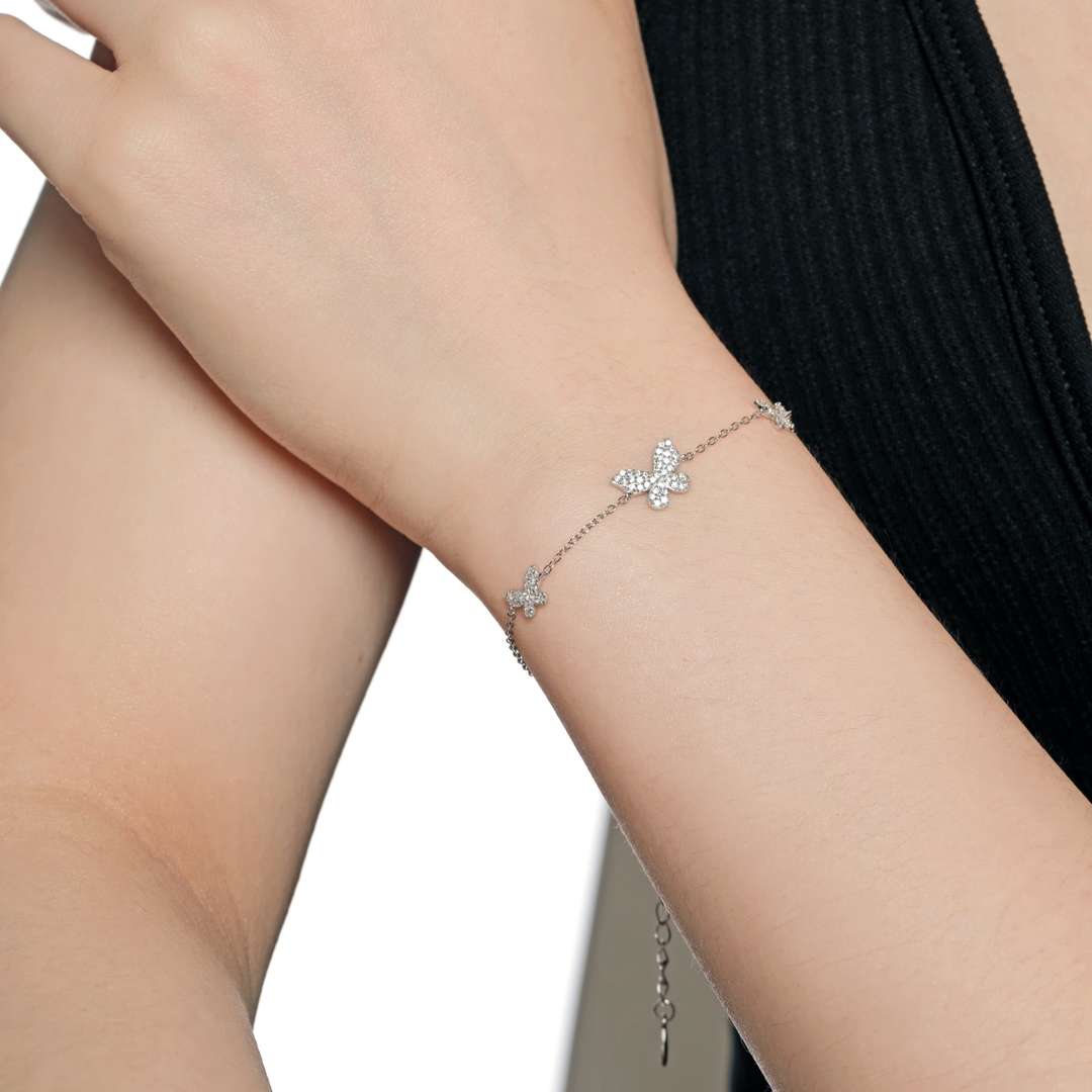 [Royal Jewellery]Delicate Butterfly Pendant Bracelet