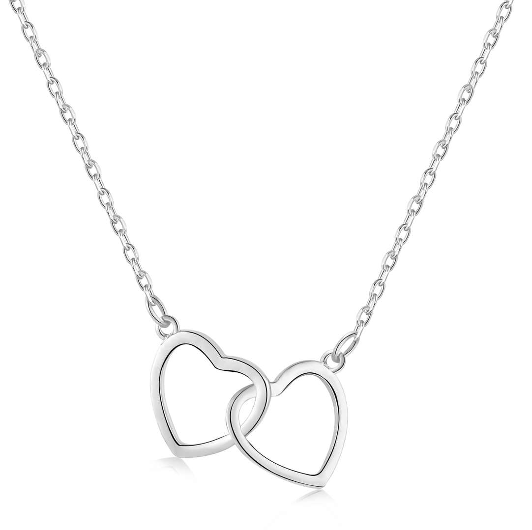 [Royal Jewellery]Sterling Silver Love Double Ring Necklace