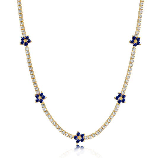 [Royal Jewellery]Luxurious Colorful Flower Tennis Necklace