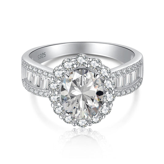 [Royal Jewellery]1.5 Carat Dazzling Charming Oval Cut Banquet Ring