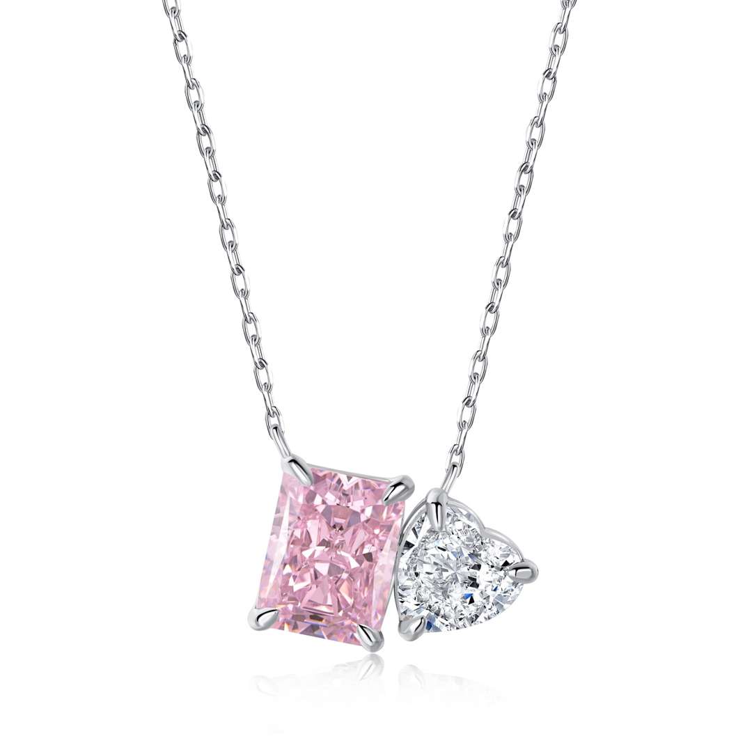 [Royal Jewellery]Dazzling Square & Heart Shape Necklace