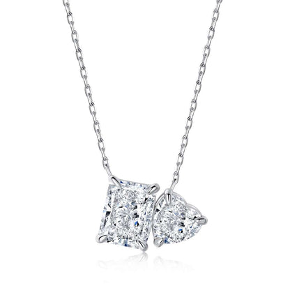 [Royal Jewellery]Dazzling Square & Heart Shape Necklace