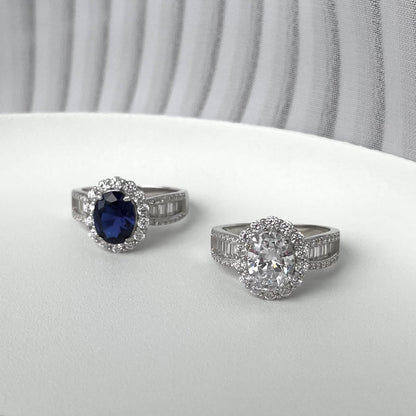 [Royal Jewellery]1.5 Carat Dazzling Charming Oval Cut Banquet Ring