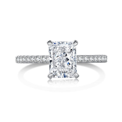 [Royal Jewellery]2.0 Carat Dazzling Sparkling Radiant Cut Party Ring