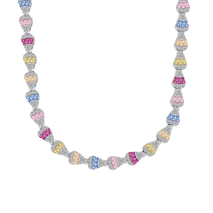 [Royal Jewellery]Radiant Colorful Rainbow Necklace
