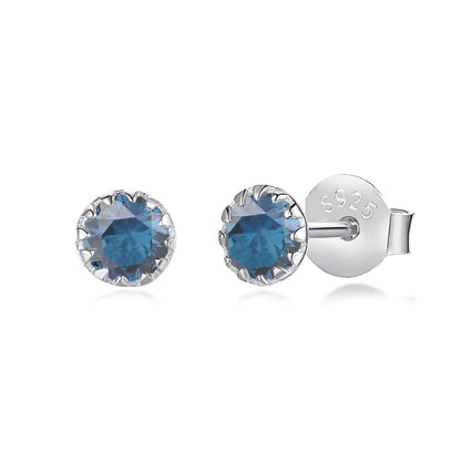 [Royal Jewellery]Sparkling Colorful Round Shape Earrings