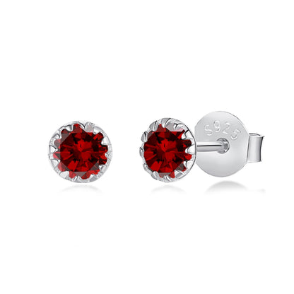 [Royal Jewellery]Sparkling Colorful Round Shape Earrings