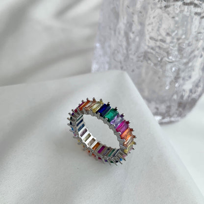 [Royal Jewellery]Unique Colorful Radiant Cut RIng