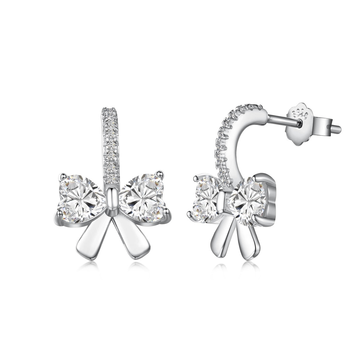 [Royal Jewellery]Exquisite Earrings With Heart-Shaped Bow Design