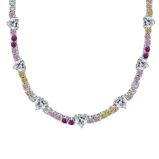 [Royal Jewellery]Delicate Colorful Rainbow Tennis Chain