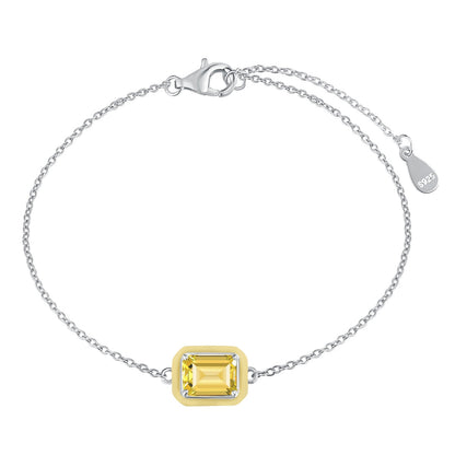 [Royal Jewellery]2.0 Carat Sparkling Colorful Emerald Cut Daily Bracelet