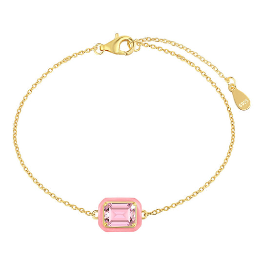 [Royal Jewellery]2.0 Carat Sparkling Colorful Emerald Cut Daily Bracelet