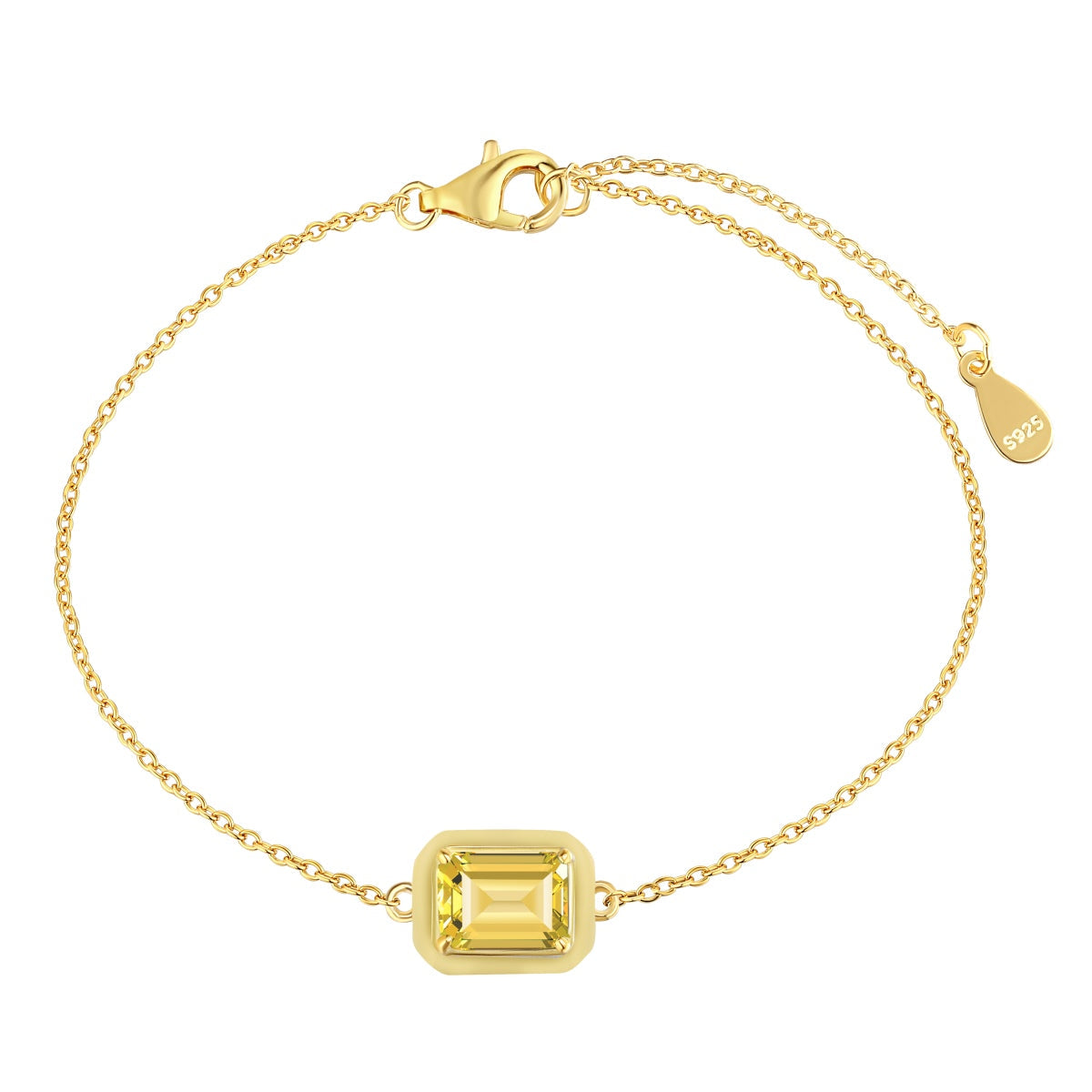 [Royal Jewellery]2.0 Carat Sparkling Colorful Emerald Cut Daily Bracelet