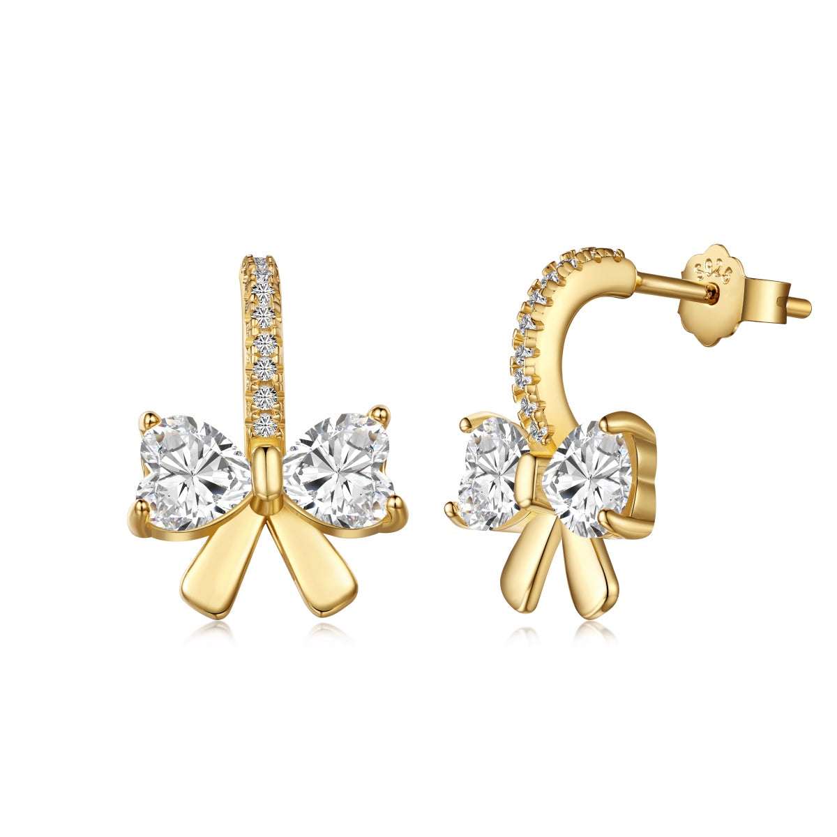 [Royal Jewellery]Exquisite Earrings With Heart-Shaped Bow Design