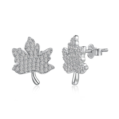 [Royal Jewellery]Exquisite Maple Leaf Design Earrings