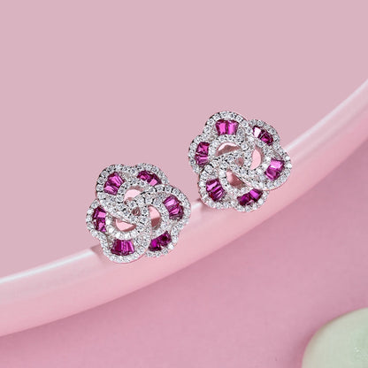 [Royal Jewellery]Exquisite Flower Shape Daily Earrings