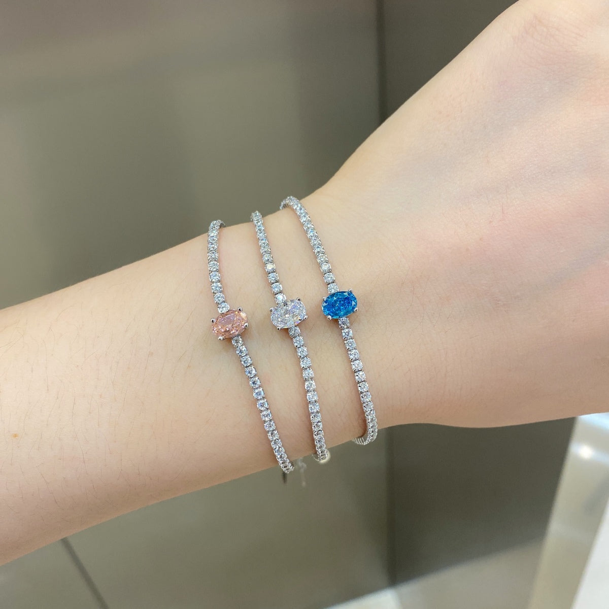 [Royal Jewellery]0.75 Carat Exquisite Oval Cut Daily Bracelet
