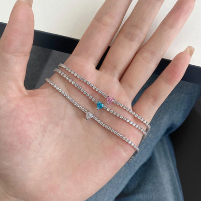 [Royal Jewellery]0.5 Carat Elegant Romantic Heart Shape Lover Bracelet