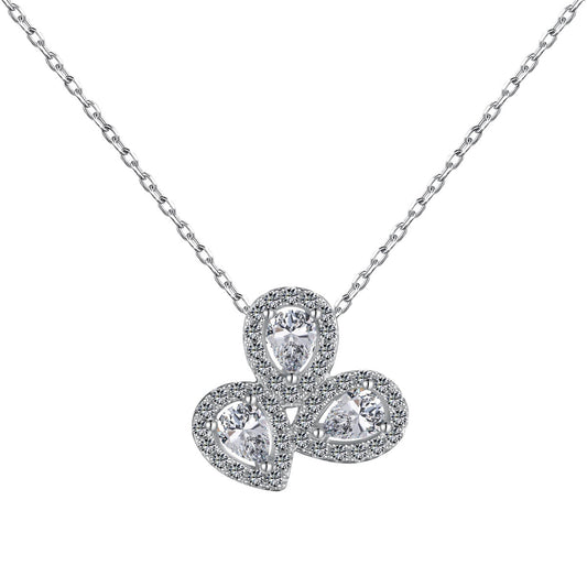 [Royal Jewellery]Elegant Flower Shape Pear Cut Necklace