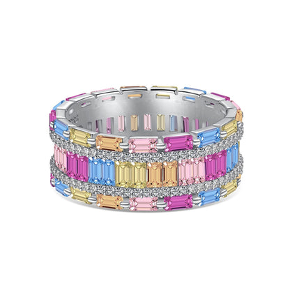 [Royal Jewellery]Dazzling Colorful Radiant Cut Party Ring