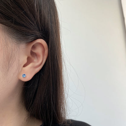[Royal Jewellery]Sparkling Colorful Round Shape Earrings