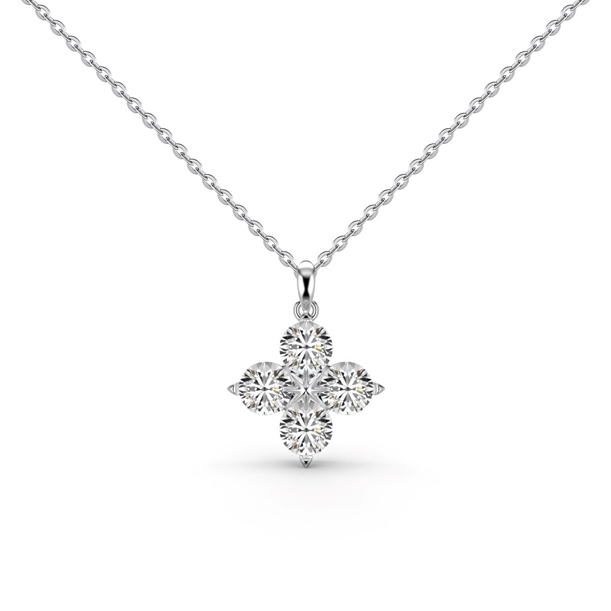 [Royal Jewellery]Four-Leaf Clover And Eight-Pointed Star Necklace