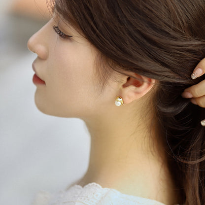 [Royal Jewellery]Dainty Bread Pearl Earrings