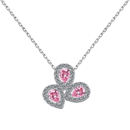 [Royal Jewellery]Elegant Flower Shape Pear Cut Necklace