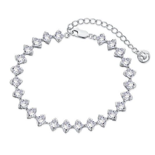 [Royal Jewellery]0.5 Carat Ornate Princess Cut Daily Bracelet