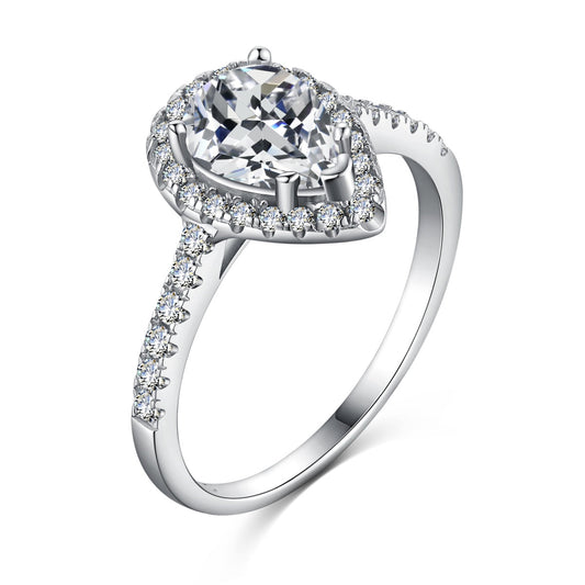 [Royal Jewellery]1.0 Carat Luxurious Resplendent Water Drop Shape Wedding Ring