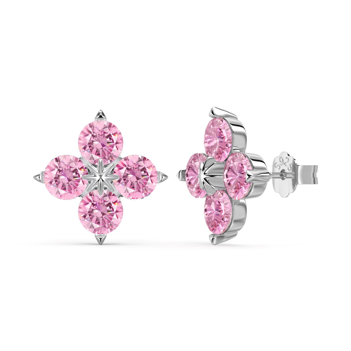 [Royal Jewellery]Four-Leaf Clover Eight-Pointed Star Earrings