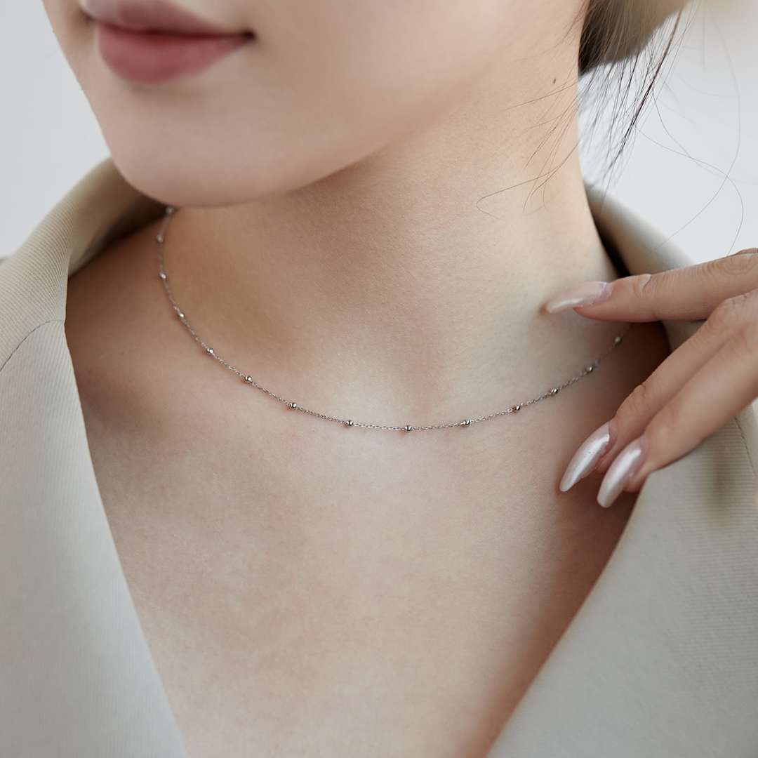 [Royal Jewellery]Small Bead Clavicle Chain Simple Necklace