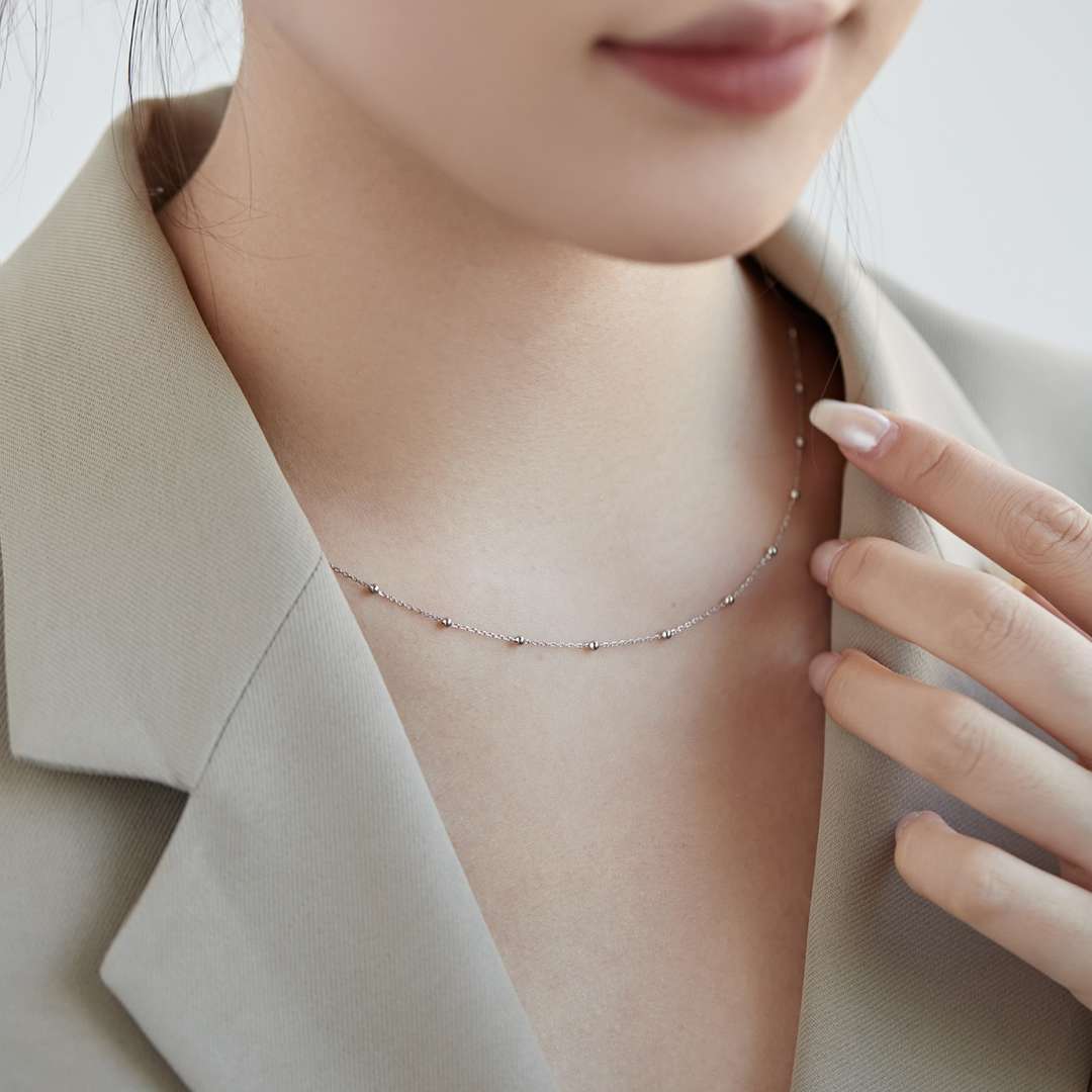 [Royal Jewellery]Small Bead Clavicle Chain Simple Necklace