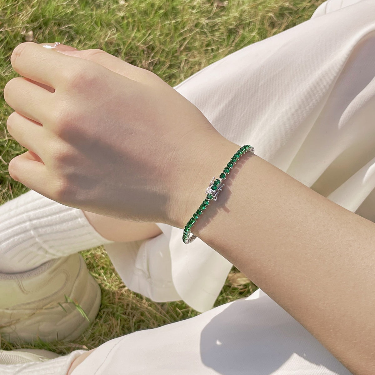 [Royal Jewellery]Radiant Colorful Round Cut Party Bracelet