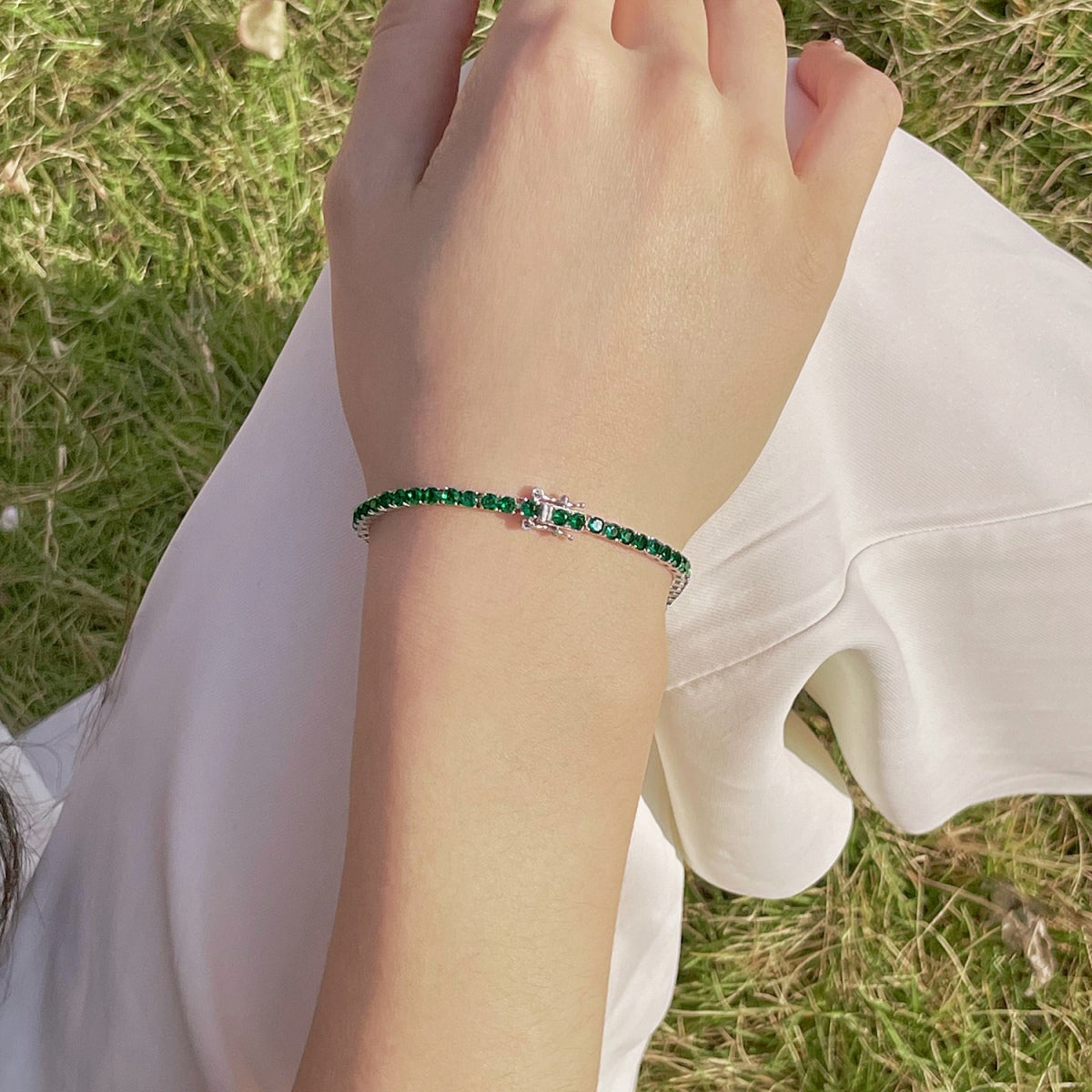 [Royal Jewellery]Radiant Colorful Round Cut Party Bracelet