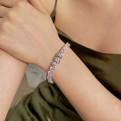 [Royal Jewellery]0.75 Carat Dazzling Round Cut Wedding Bracelet