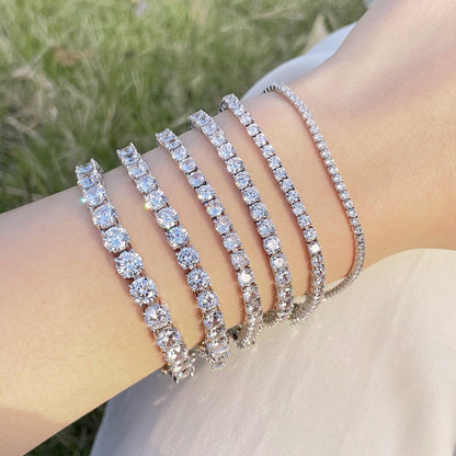 [Royal Jewellery]0.75 Carat Dazzling Round Cut Wedding Bracelet