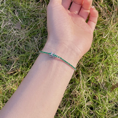 [Royal Jewellery]Radiant Colorful Round Cut Party Bracelet
