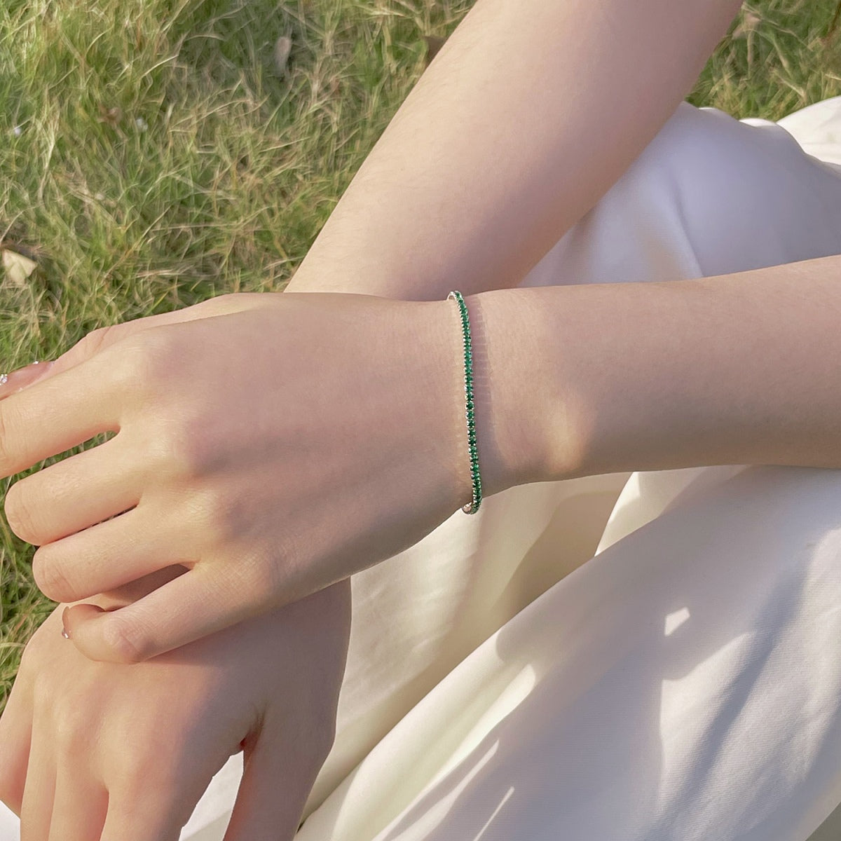 [Royal Jewellery]Radiant Colorful Round Cut Party Bracelet