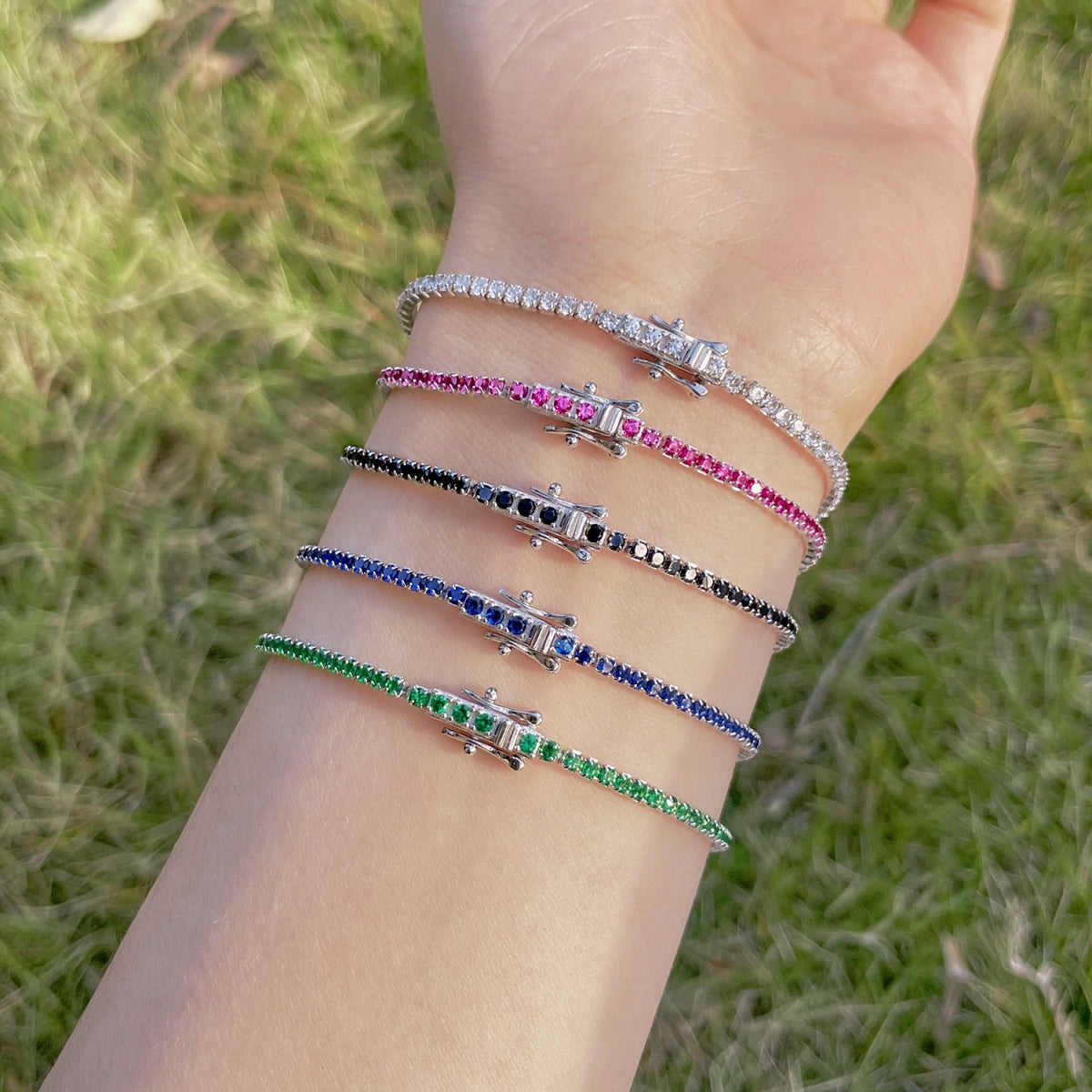 [Royal Jewellery]Radiant Colorful Round Cut Party Bracelet