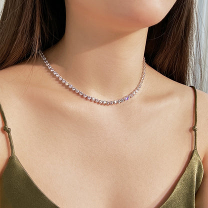 [Royal Jewellery]Ornate Heart Cut Tennis Necklace