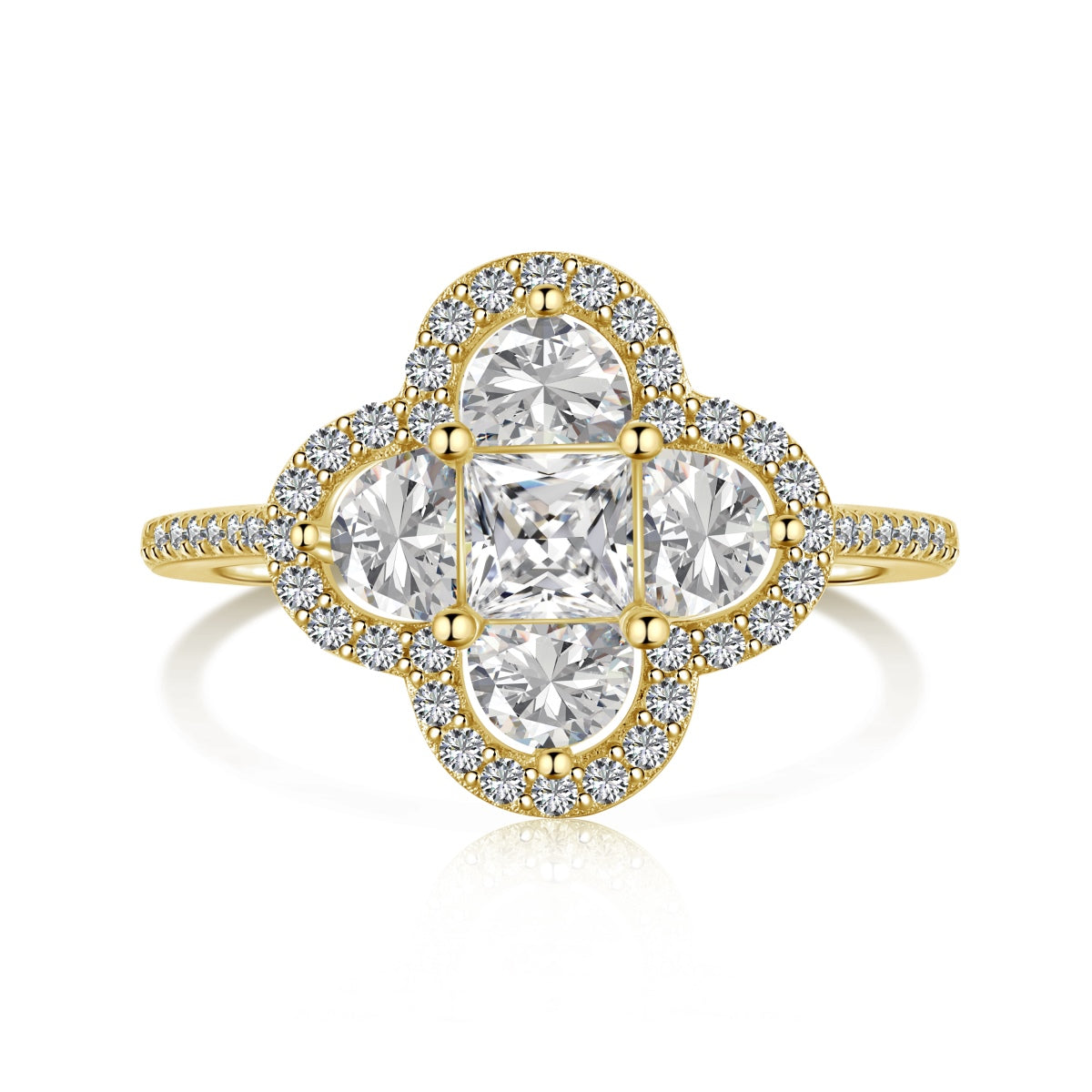 [Royal Jewellery]Luxurious Eternity Flower Shape Banquet Ring